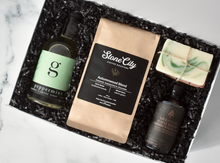 Load image into Gallery viewer, coffee gift box basket with flavoured syrup 
