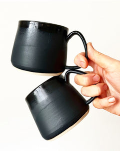 Glossy Matte Black Belly Mug